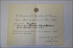 Orden del Mérito Militar (Paraguai) - Grande Oficial - Diploma.