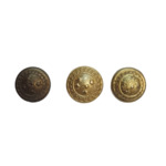 Conjunto de Três Botões Dourado do Exército (Cruzeiro do Sul) – Coleção Syseno Sarmento